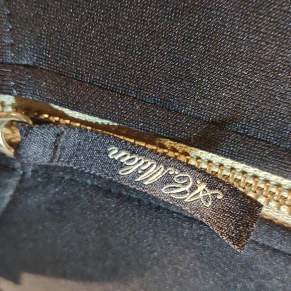 💋 Addias Jacket Womens Medium Forza Milan Full Zip Black Gold Stitched Patched - Picture 5 of 7